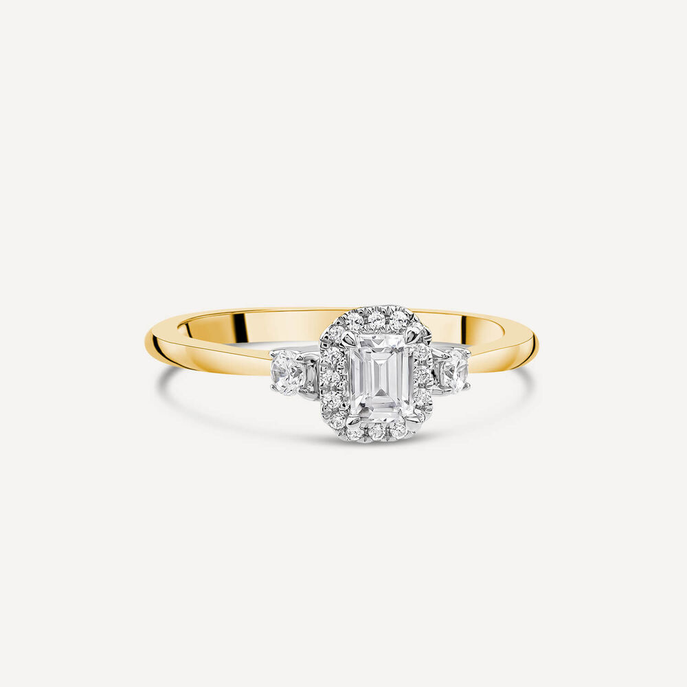The Orchid Setting 18ct Yellow Gold Emerald Cut 0.33ct Diamond Ring image number 2