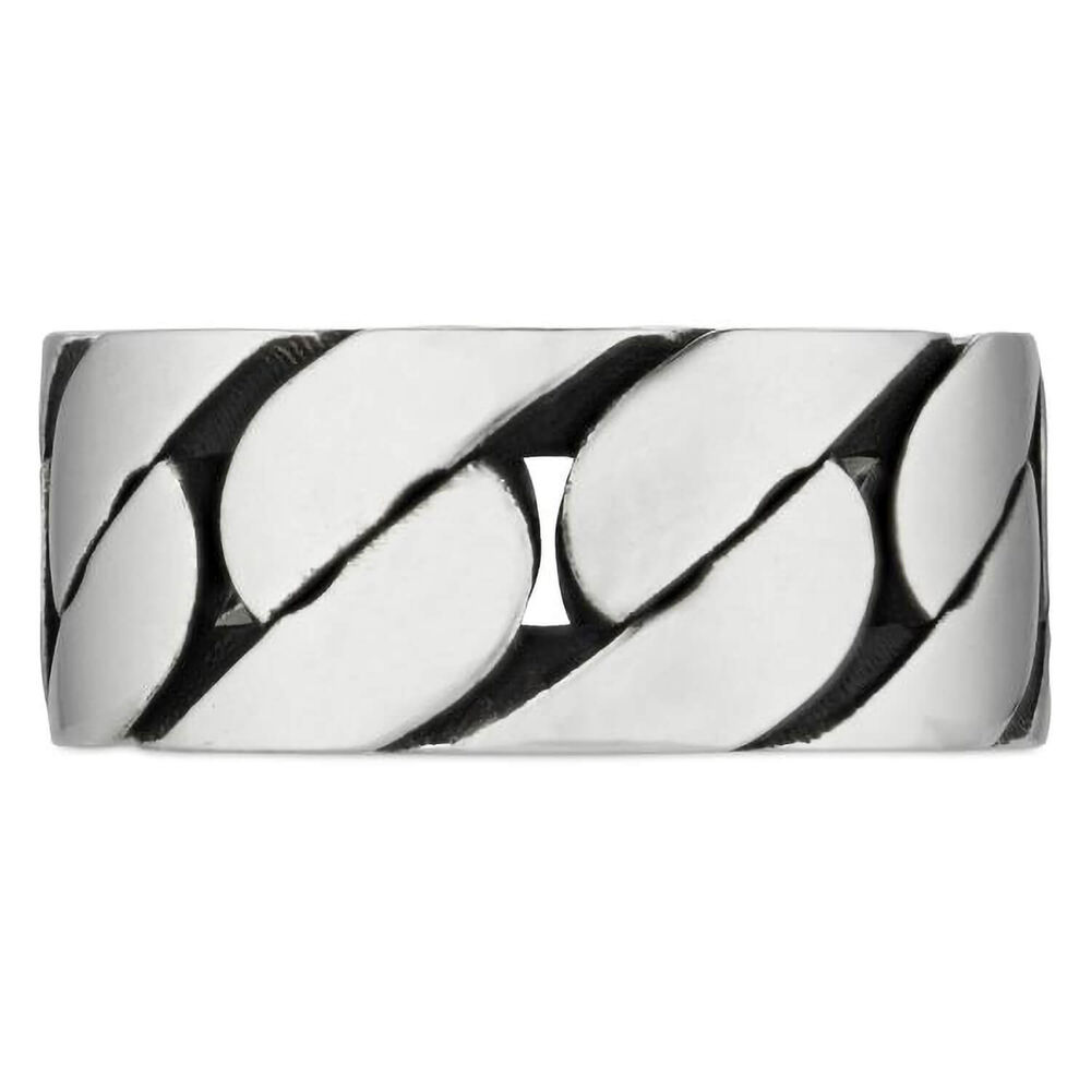 Gucci Interlocking Sterling Silver 8MM Band Ring (UK Size S) image number 3