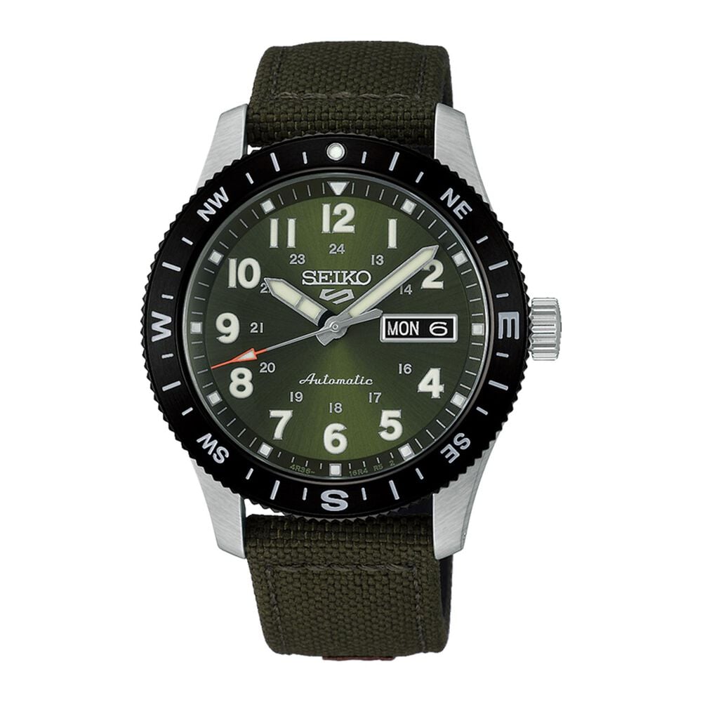 Seiko 5 Sports Field Fatigue Green 41mm Dial Khaki Nylon Strap Watch