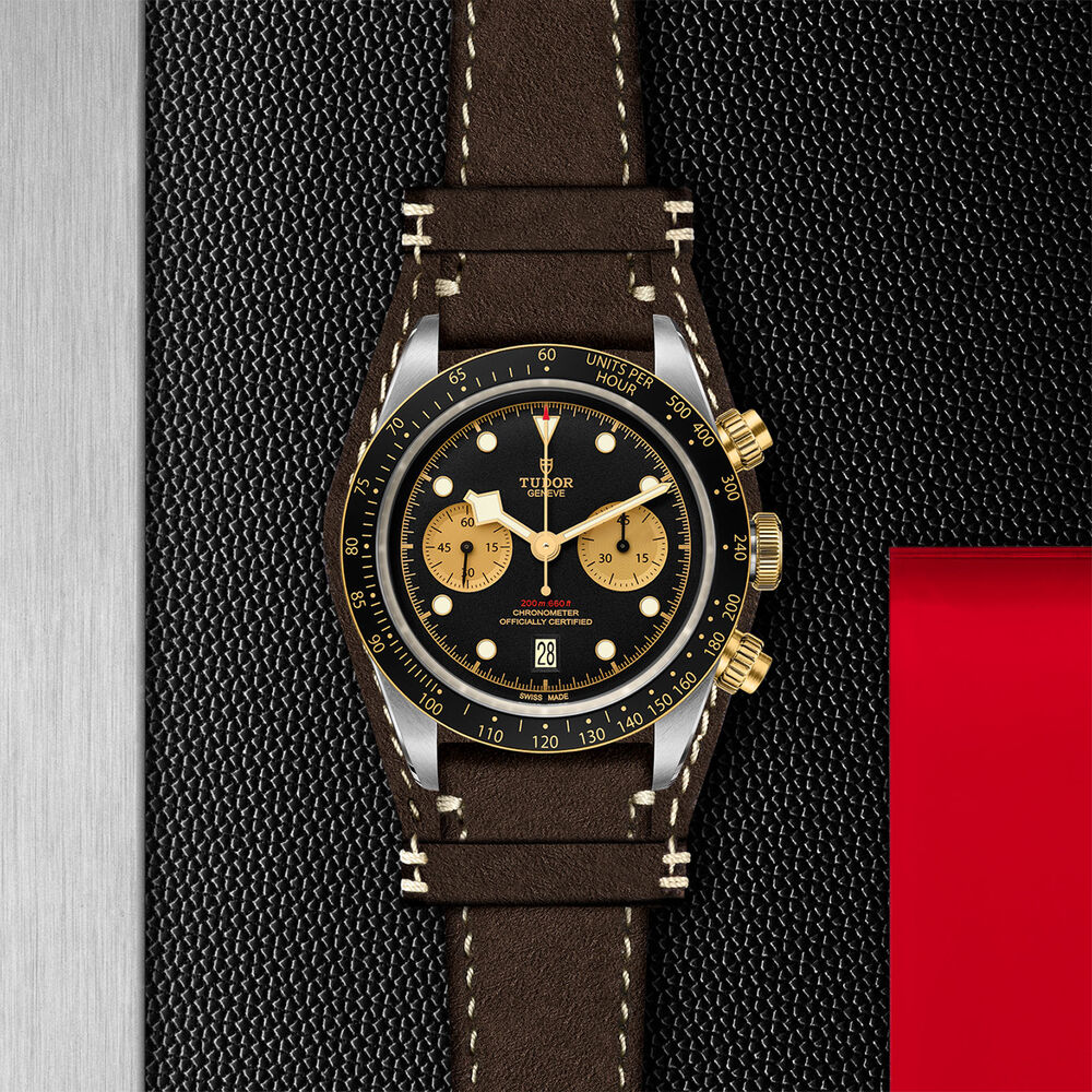 TUDOR Black Bay Chrono S&G Brown Leather Strap Mens Watch image number 3