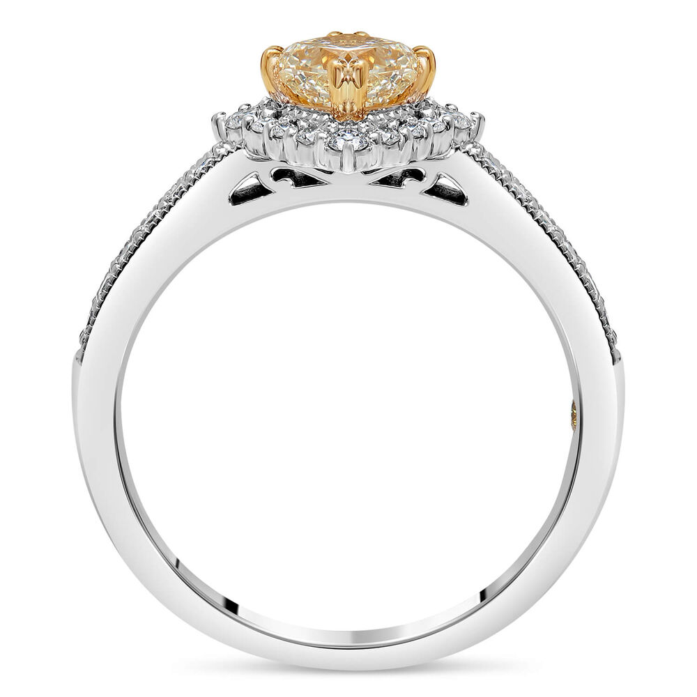 Northern Star 18ct White Gold 0.97ct Diamond Signature Halo Ring image number 2