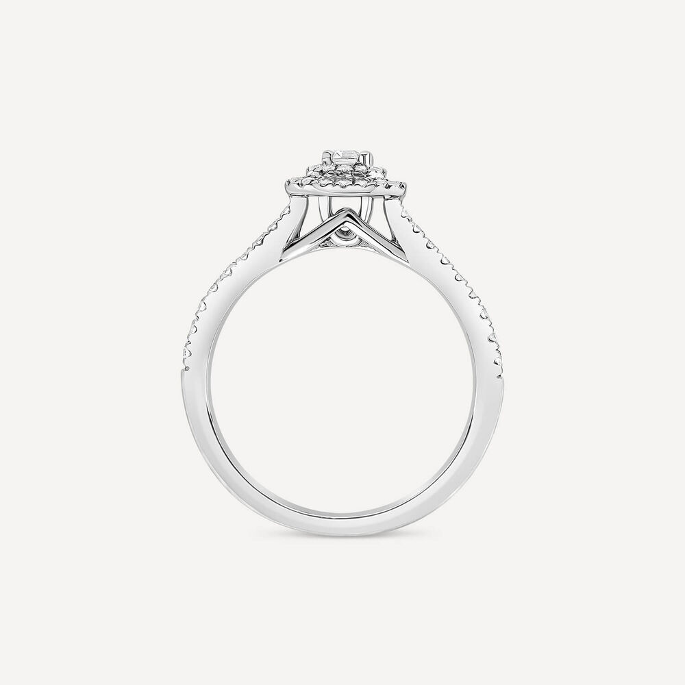 The Orchid Setting 18ct White Gold Emerald Cut Double Row 0.50ct Diamond Ring image number 3
