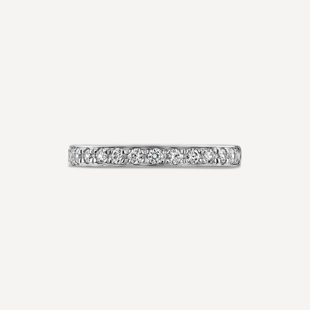9ct White Gold 2.5mm 0.30ct Pave Set Diamond Wedding Ring image number 1