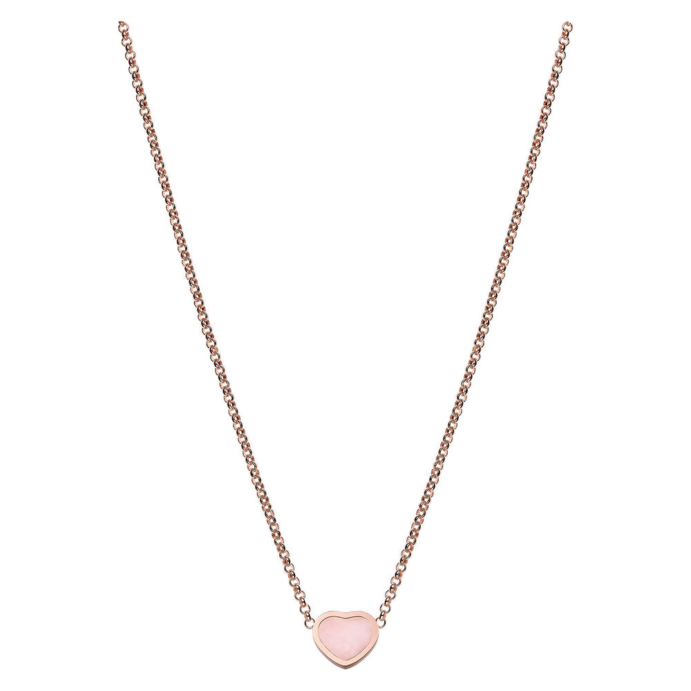 Chopard My Happy Hearts 18ct Rose Gold Pink Opal Necklace image number 0
