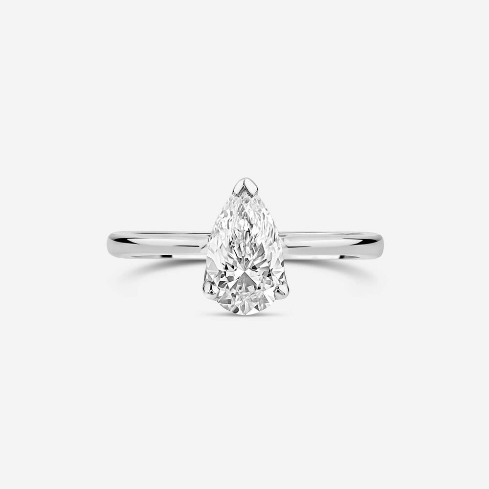 Born Platinum Lab Grown 1.70ct Pear Diamond Ring image number 1