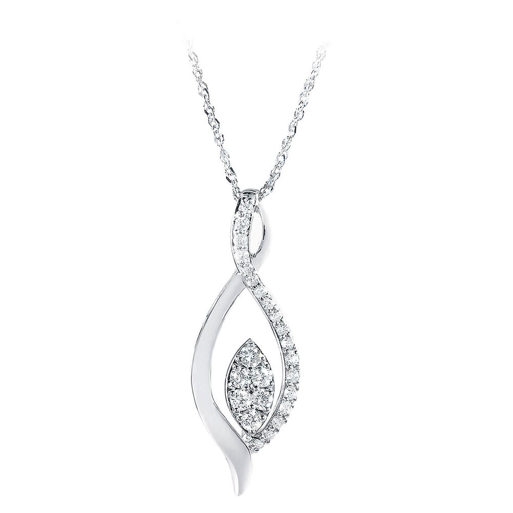 9ct white gold 0.33 carat diamond pendant