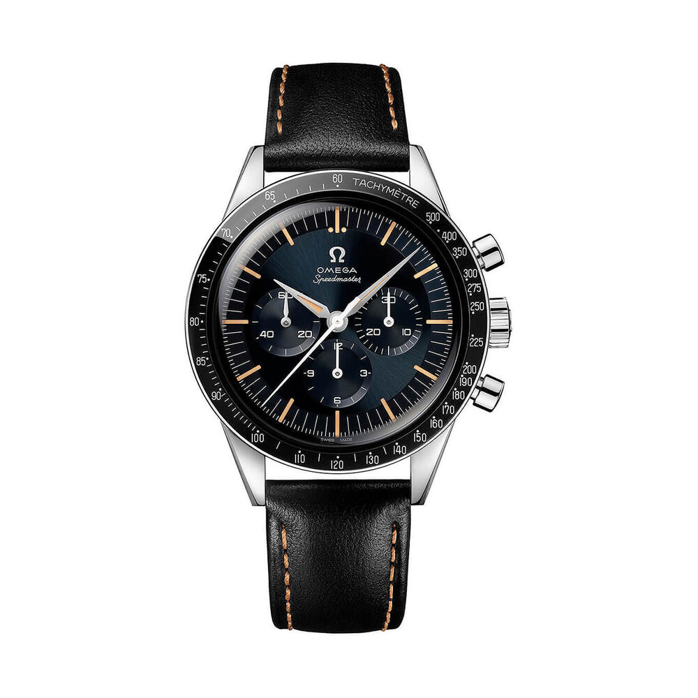 OMEGA Speedmaster Anniversary Series 'First OMEGA in Space&rsquo; 39.7mm Dial Black Leather Watch