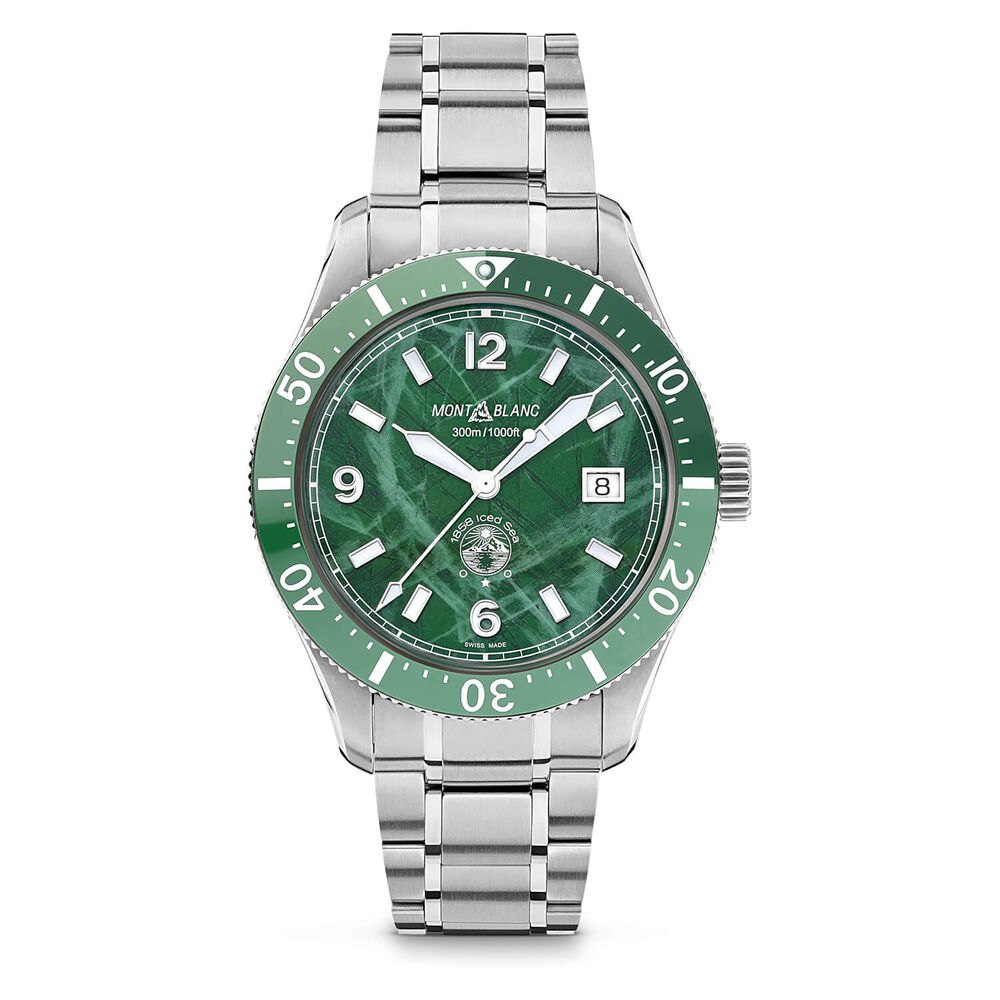 Montblanc 1858 Iced Sea Green Dial Steel Bracelet Watch image number 0