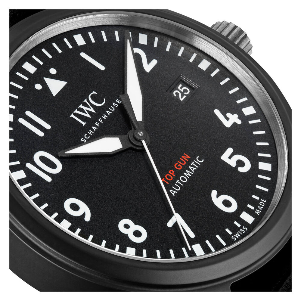 IWC Schaffhausen Pilot's Watch Automatic Top Gun Black Dial Strap Watch image number 3