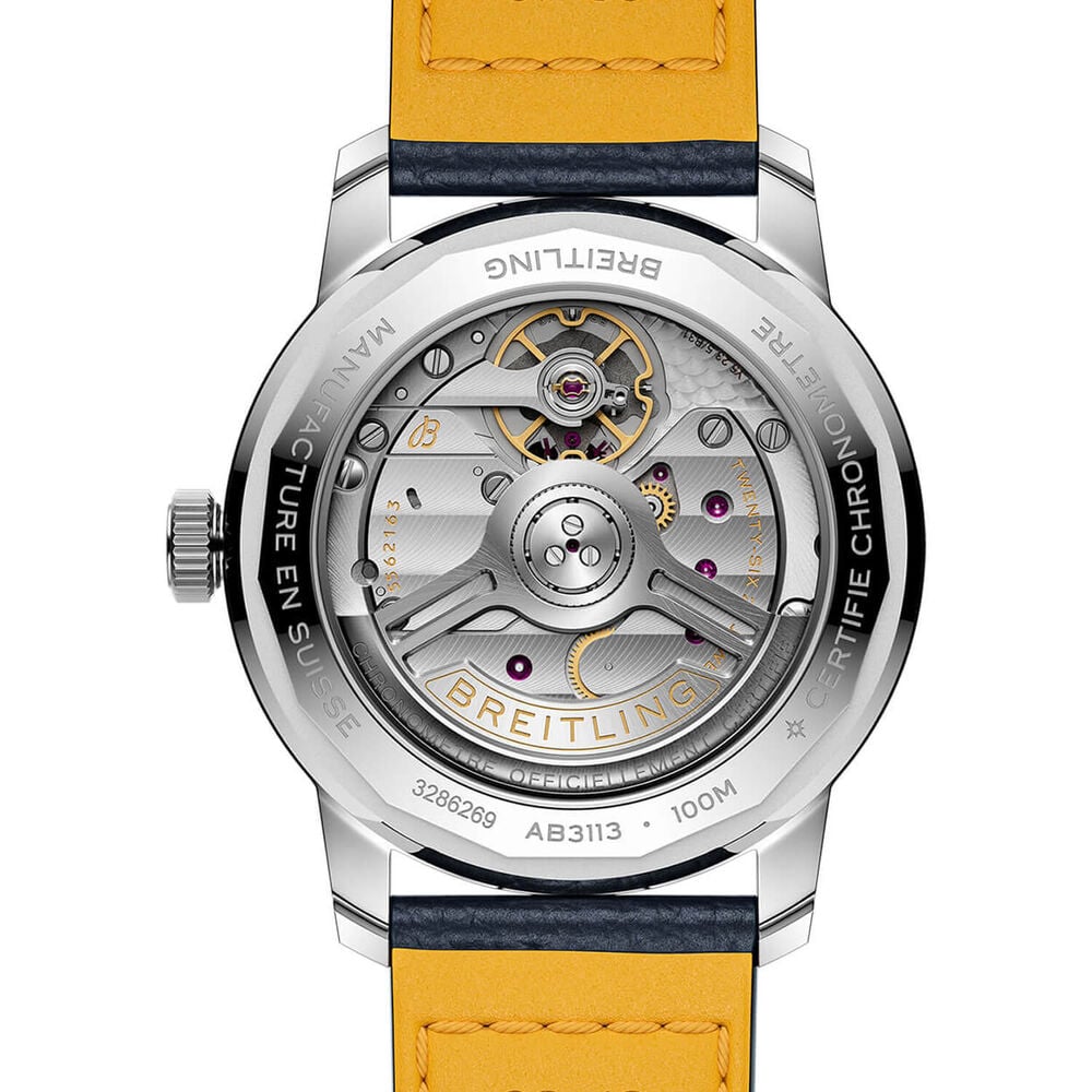 Breitling Top Time B31 38mm Blue Dial Blue Leather Strap Watch image number 1