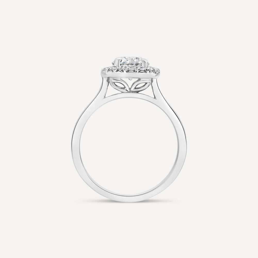 Born Platinum 1.20ct Lab Grown Round Halo Diamond Ring image number 3