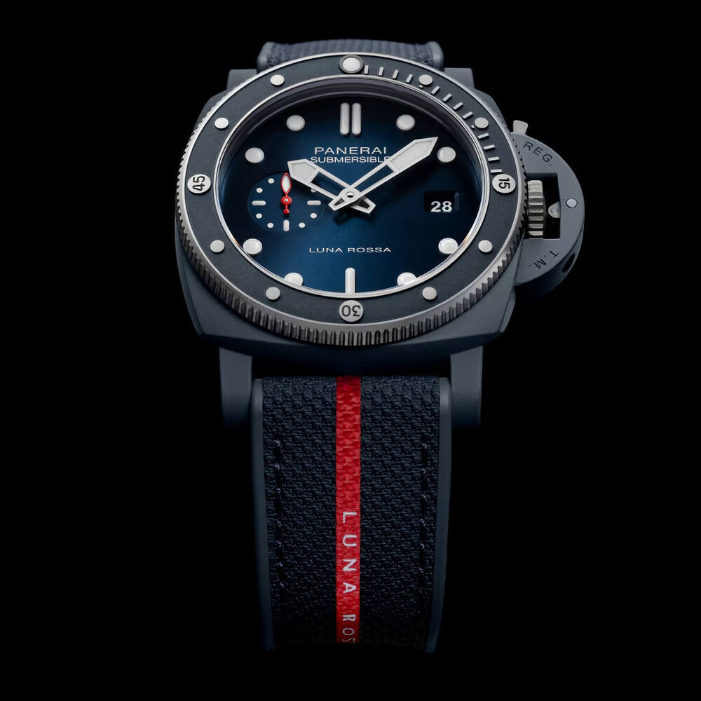Panerai Submersible QuarantaQuattro Luna Rossa Ti-Ceramitech™ 44mm Blue Dial Strap Watch