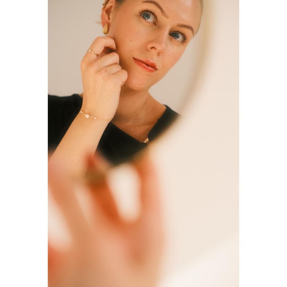 9ct Yellow Gold Pearl & Beads Two Strand Bracelet image number 5