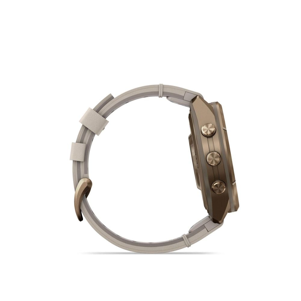 Garmin fenix 9 Pro 43mm Autumn Gold Titanium Bone Leather Strap Watch