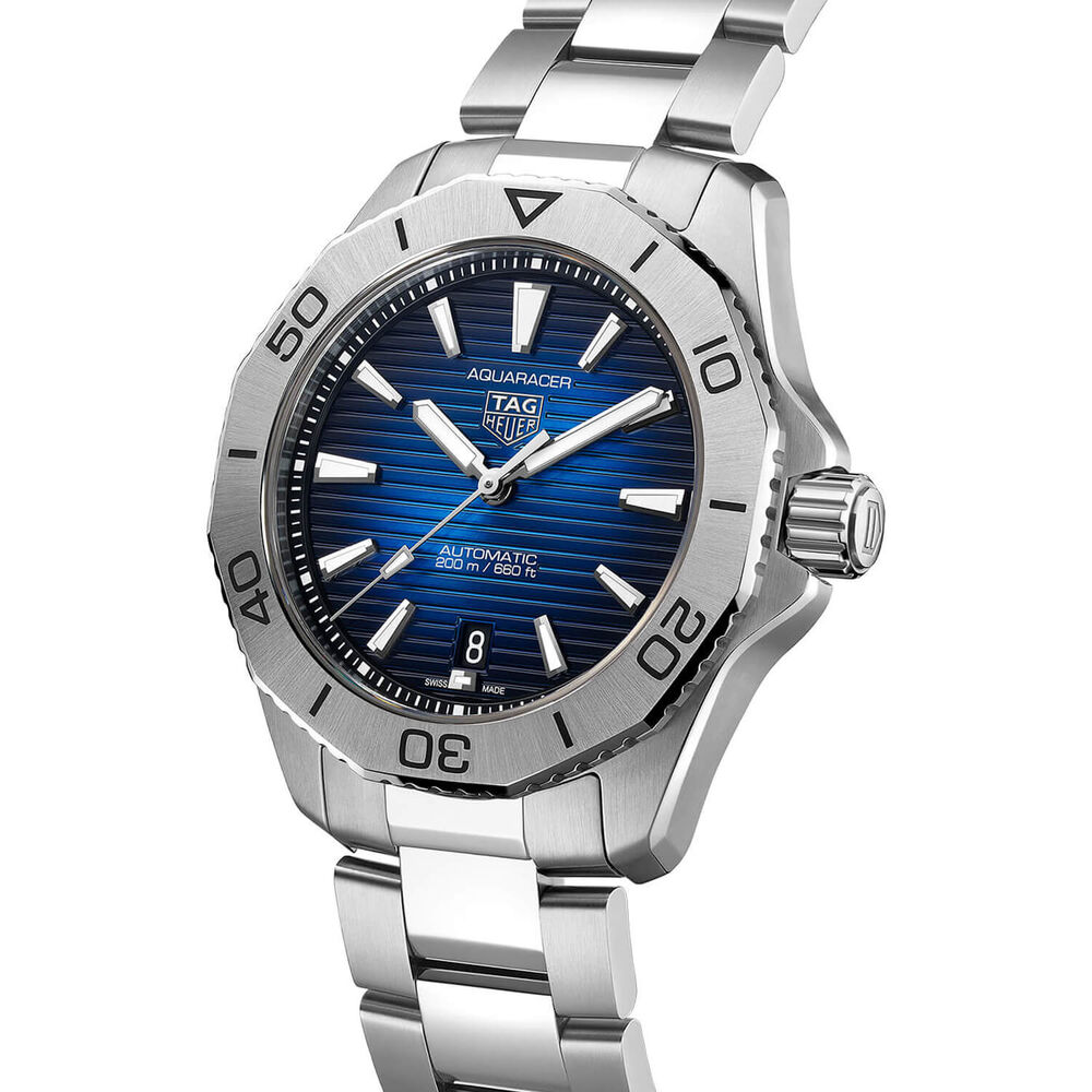 TAG Heuer Aquaracer Professional 200 Automatic 40mm Blue Smokey Dial Steel Case Bracelet Watch image number 2