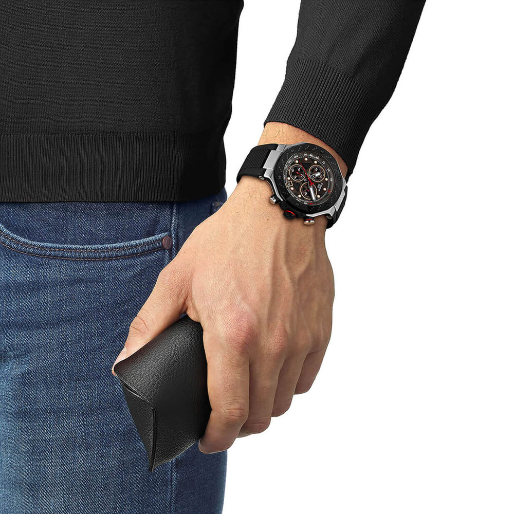 Tissot T-Race MotoGP Quartz Chronograph 45mm Dark Grey Dial Black Rubber Strap Watch image number 5