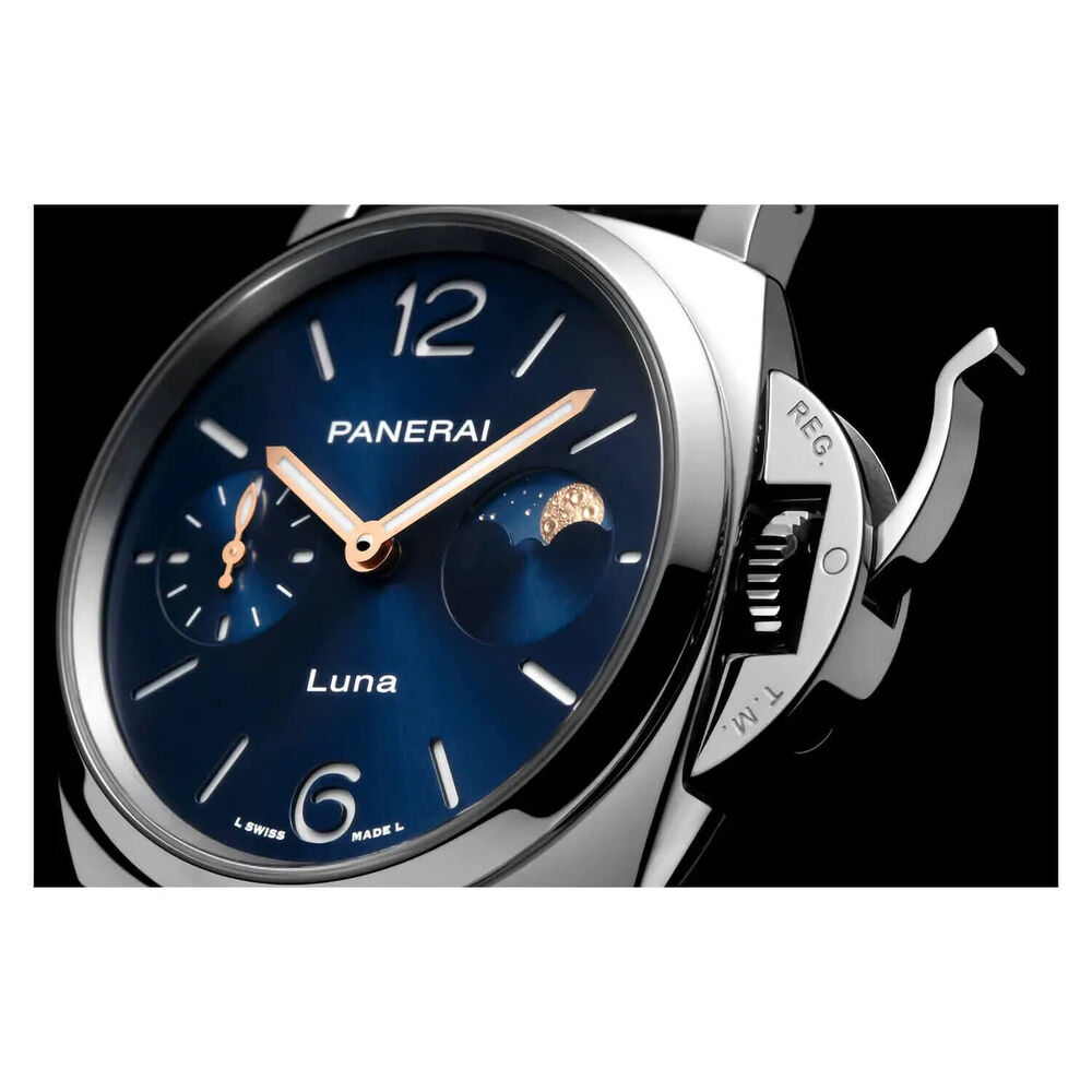 Panerai Luminor Due 38mm Luna Blue Dial Strap Watch image number 2
