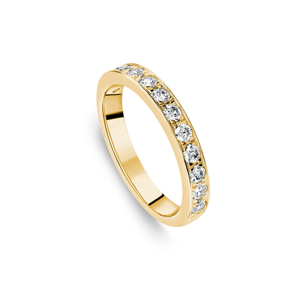 18ct Yellow Gold 3mm 0.50ct Diamond Pave Set Wedding Ring- (Special Order) image number 0