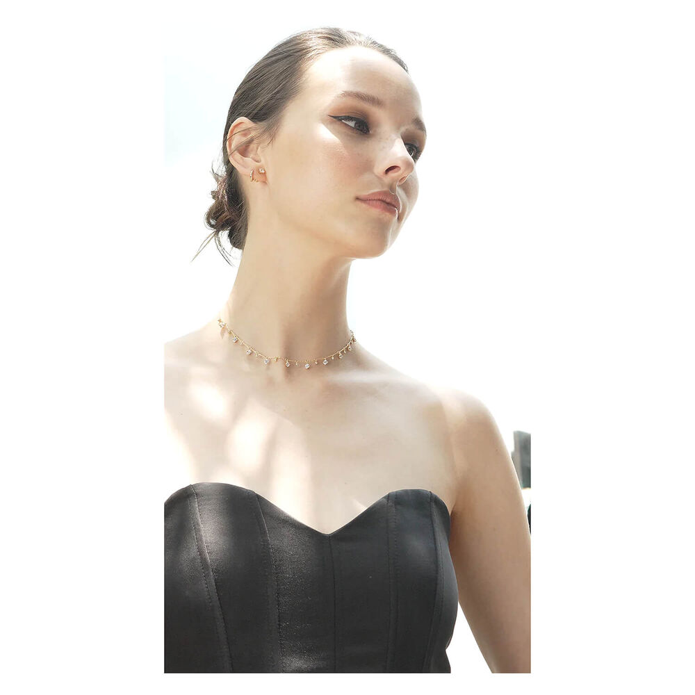 CARAT* London Lisbet Yellow Gold Vermeil Adjustable Choker Necklace image number 4