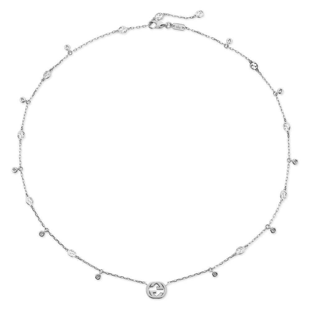 Gucci Interlocking White Gold Diamond Necklet