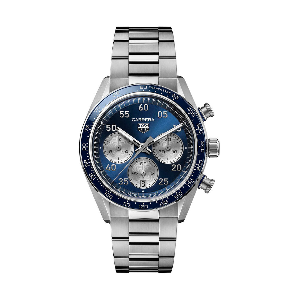 TAG Heuer Carrera Chronograph Sport 42mm Blue Dial Steel Bracelet Watch