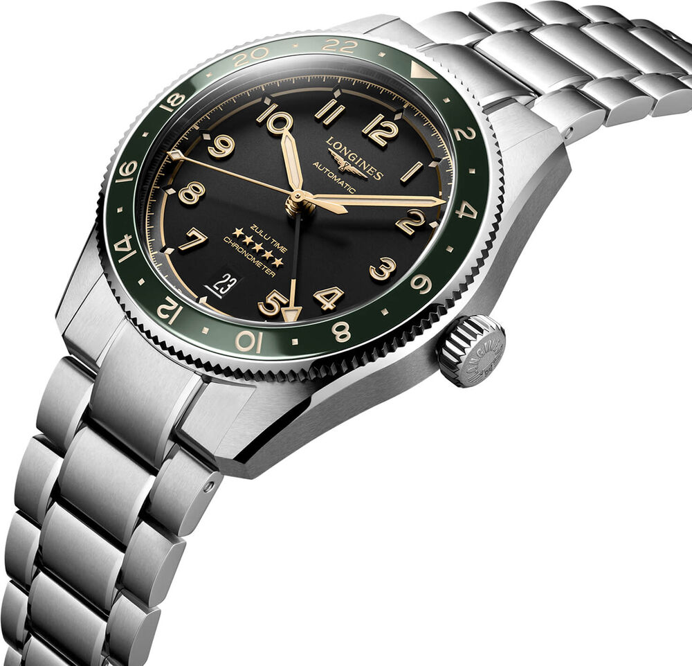 Longines Spirit 39mm Anthracite Dial Ceramic Case Stainless Steel Bracelet Watch