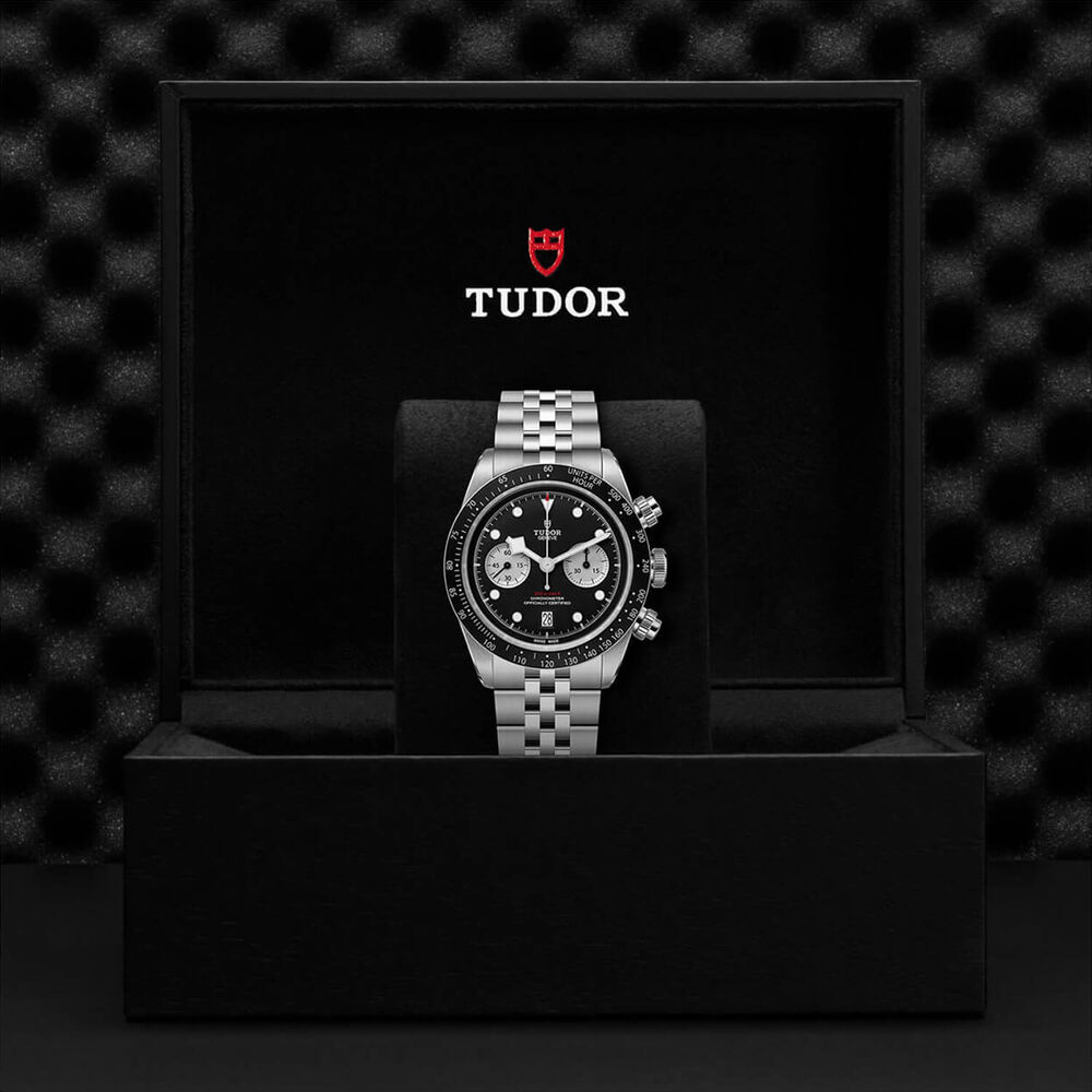 TUDOR Black Bay Chrono 41mm Black Dial Steel Five-Link Bracelet Watch image number 4