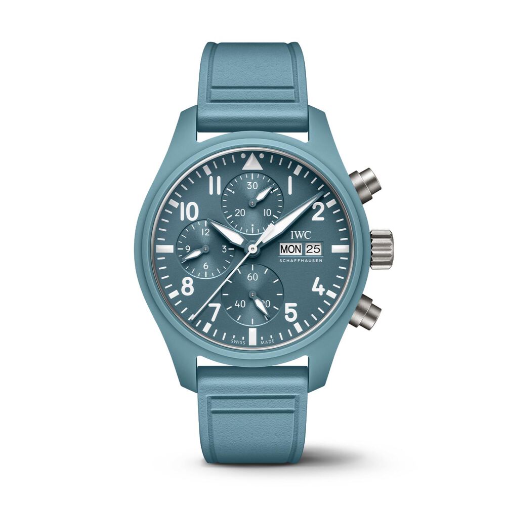 IWC Schaffhausen Pilot's Miramar Top Gun 41mm Blue Dial Ceramic Case Rubber Strap Watch