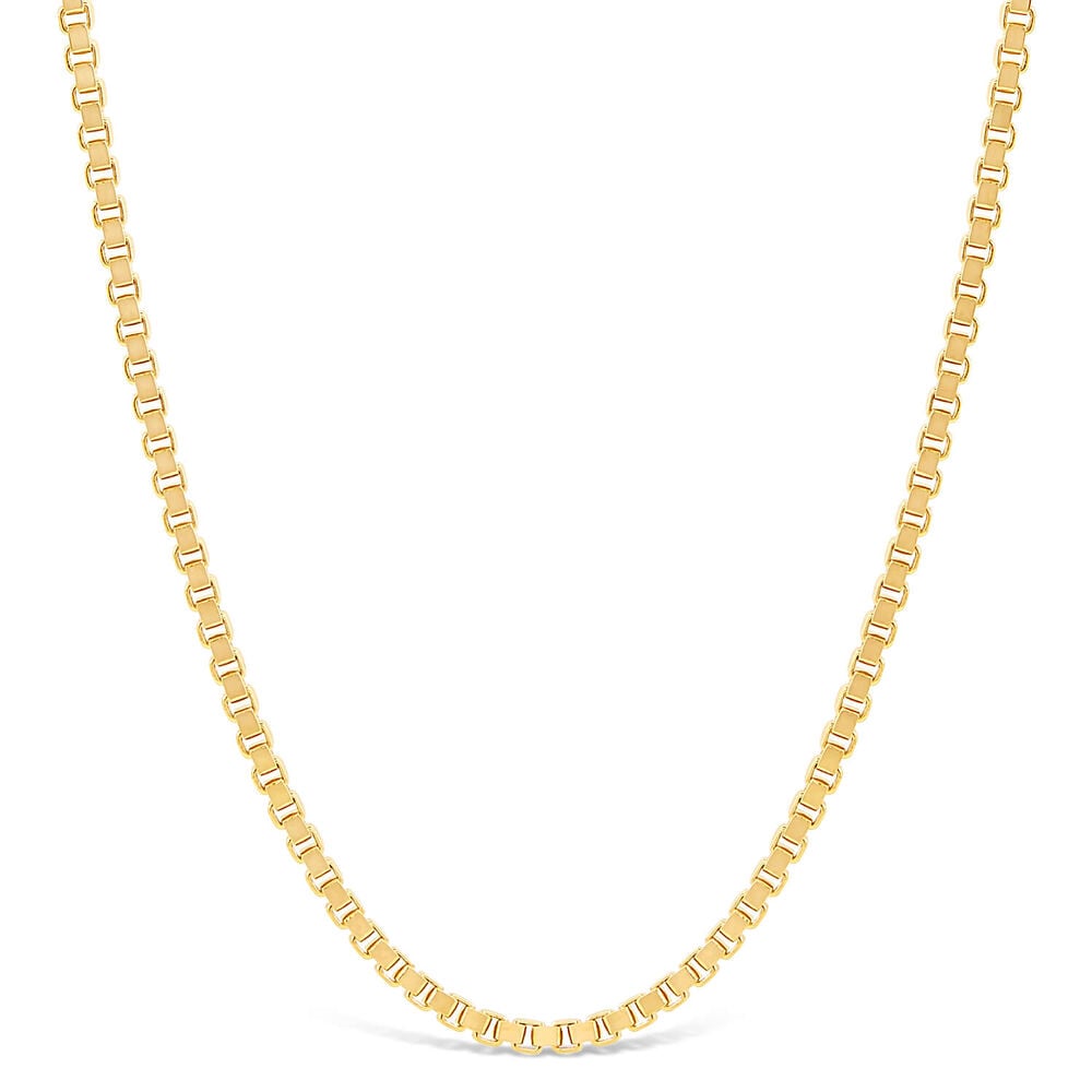 18ct Yellow Gold Heavy Box Link 18' Chain Necklace image number 0