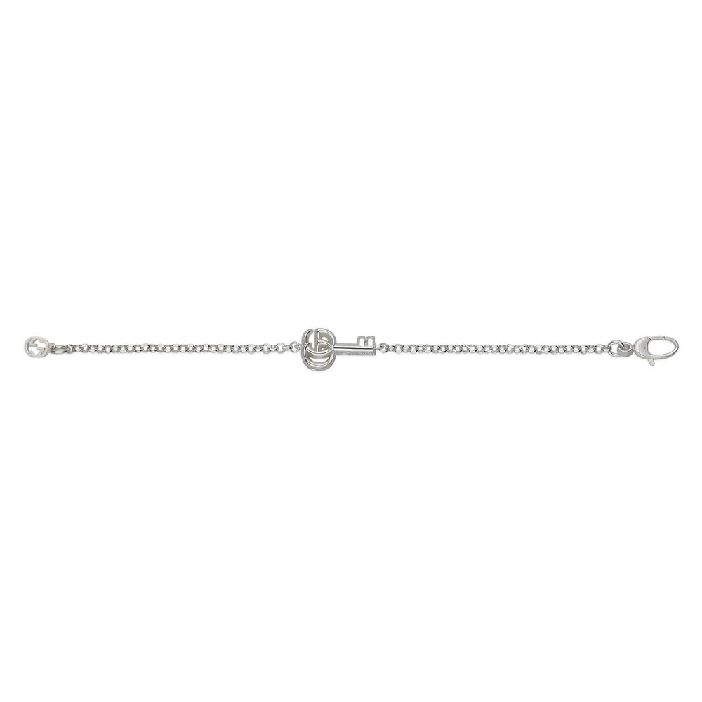 Gucci GG Marmont Silver Key Bracelet (Size M, 6.7")