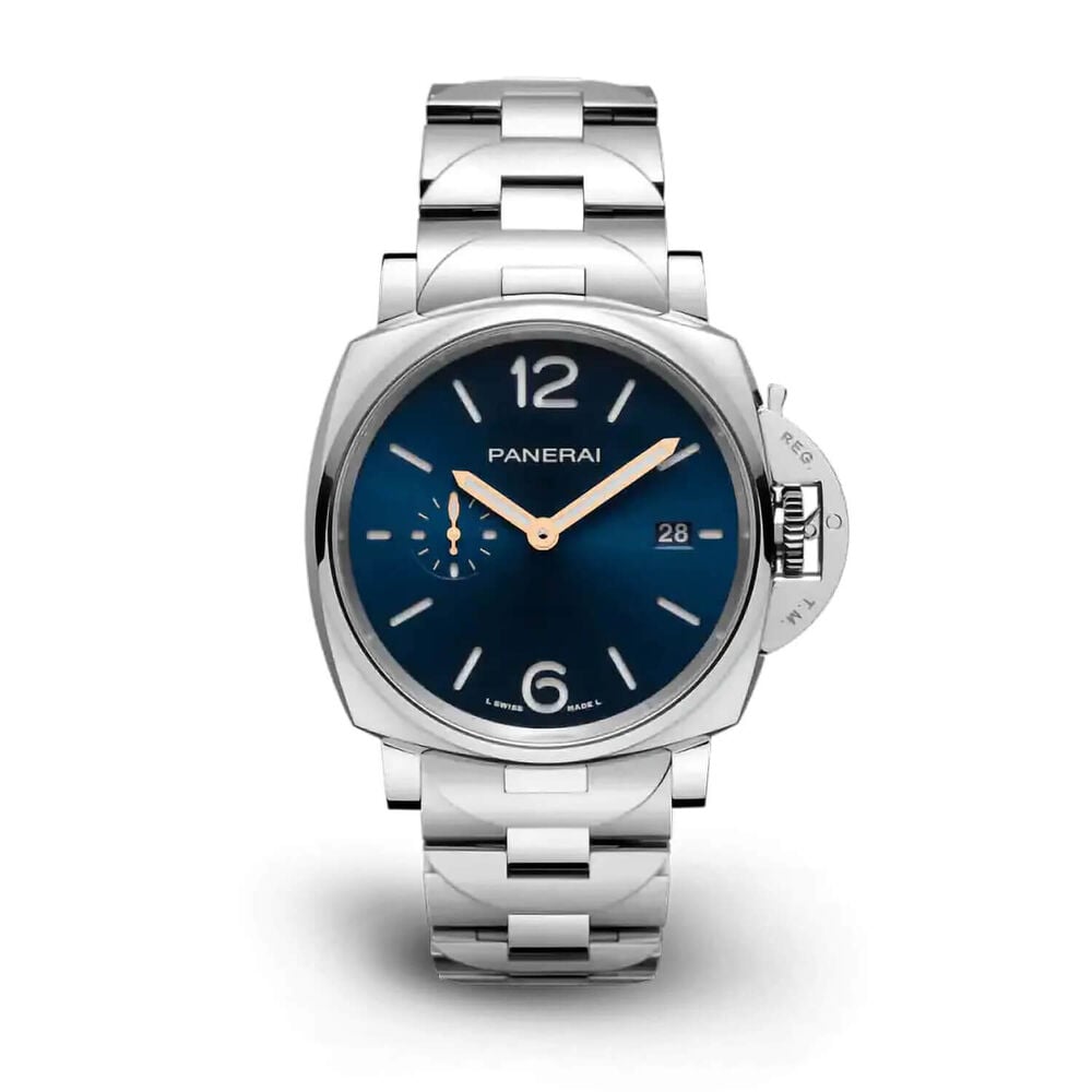Panerai Luminor Due 42mm Blue Dial Silver Bracelet Watch