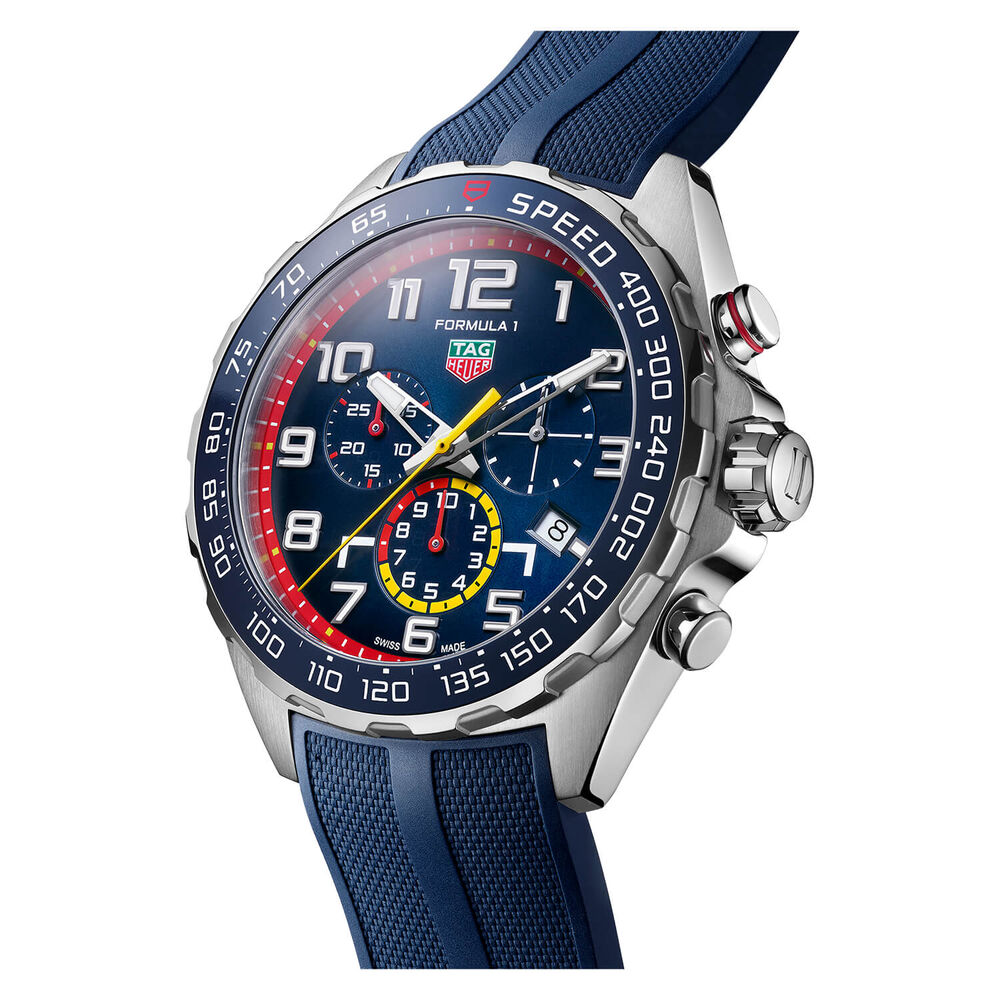 TAG Heuer Formula 1 Chronograph x Red Bull Racing 43mm Blue Dial Rubber Strap Watch image number 3