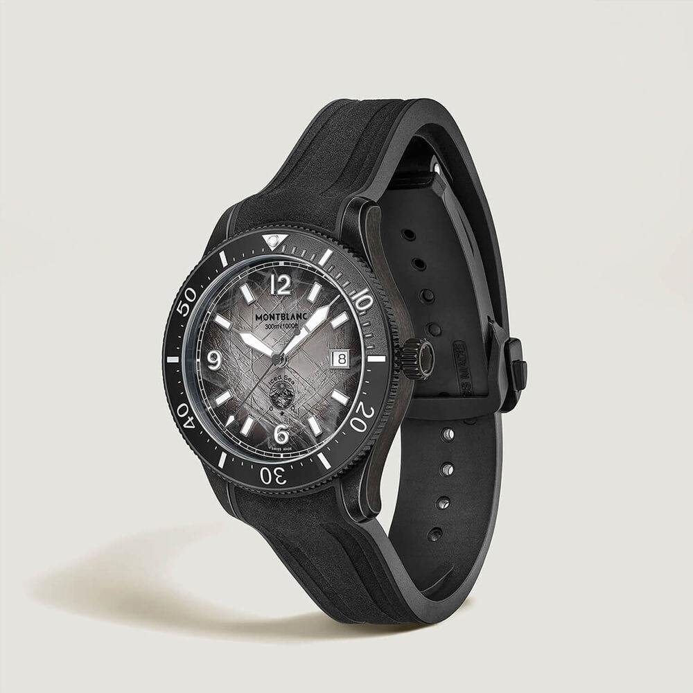Montblanc Iced Sea Automatic Date 0 Oxygen 41mm Grey Dial Black Rubber Strap Watch