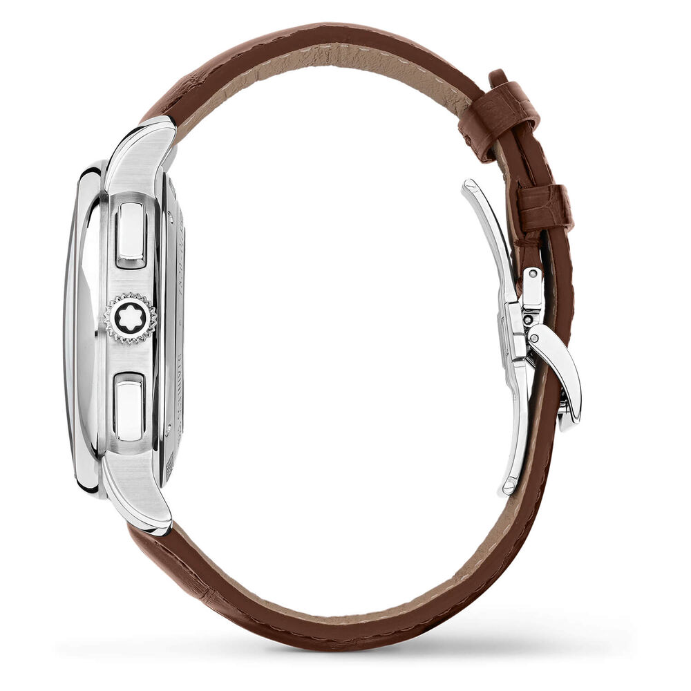Montblanc Star Legacy 43mm Silver Dial Brown Strap Watch image number 3