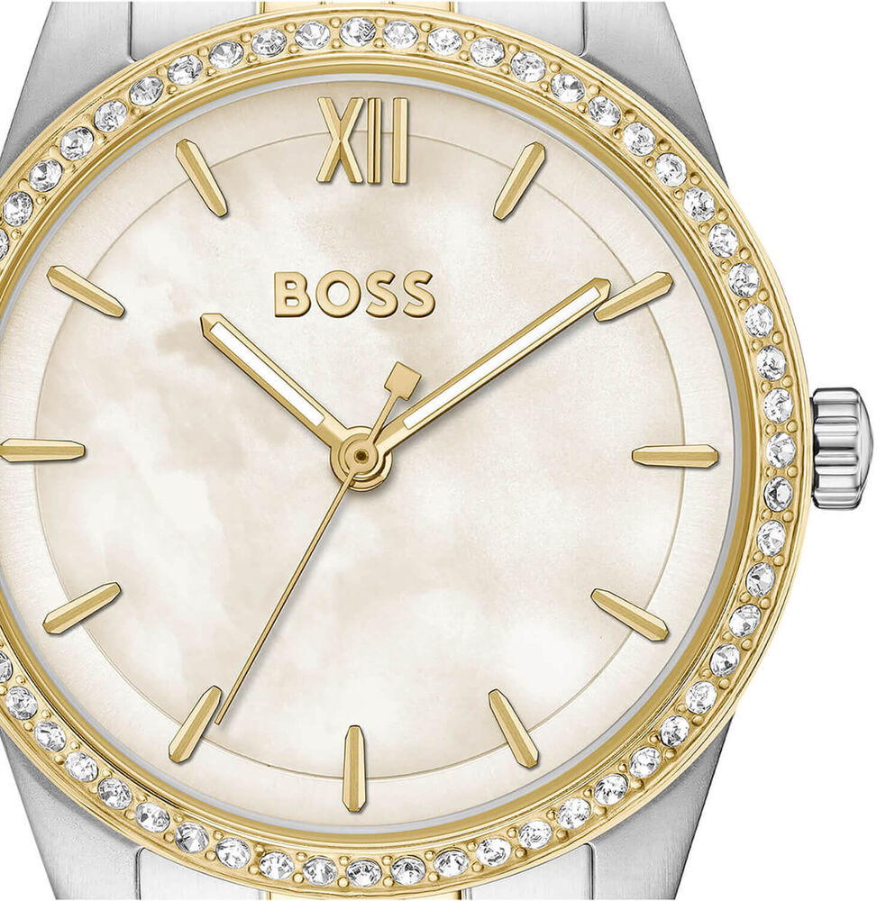 BOSS Graceful 32mm White Mother of Pearl Dial Two Tone Steel Bracelet Watch