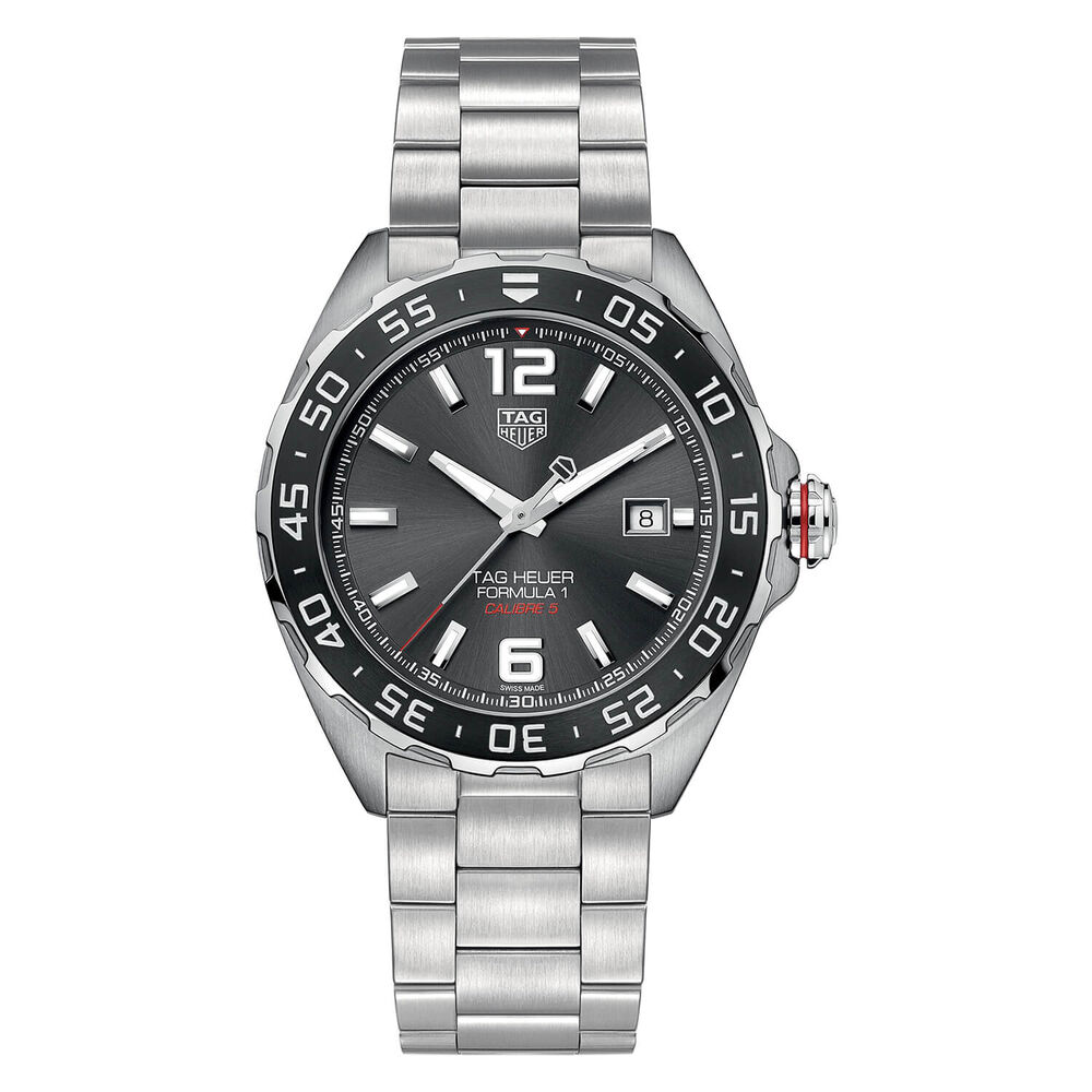 TAG Heuer Formula 1 Date 43mm Black Dial Ceramic Bezel Stainless Steel Bracelet Watch image number 0