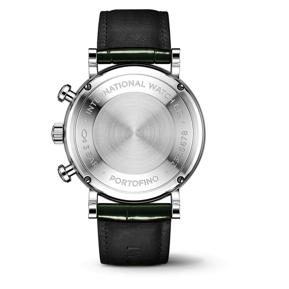 IWC Schaffhausen Portofino 39mm Green Dial Leather Strap Watch image number 1