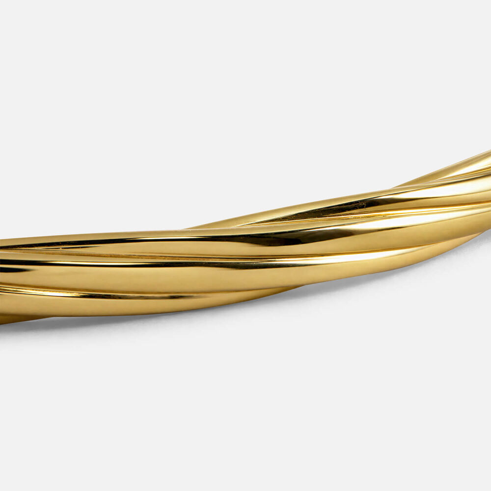 Yellow Gold Plated Vermeil Sterling Silver Twist Bangle
