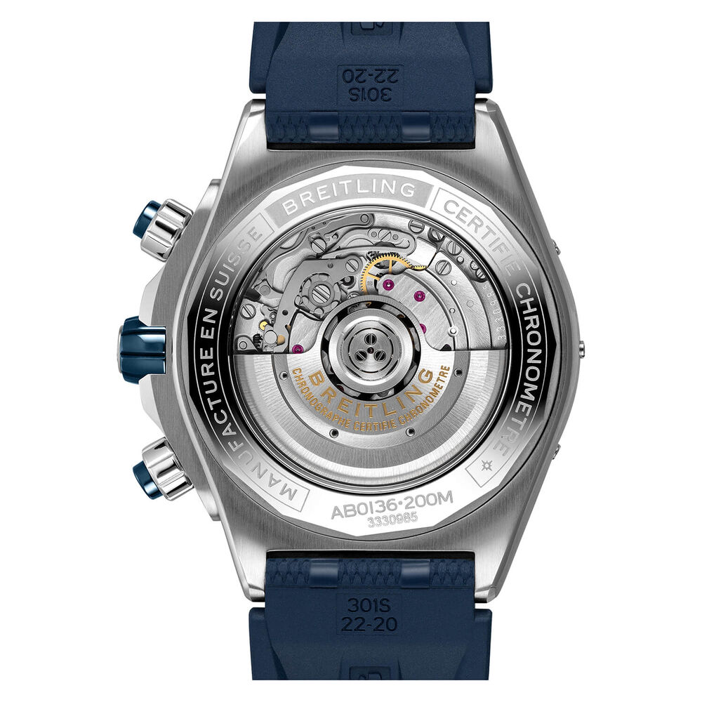 Breitling Super Chronomat 44mm Blue Silver Subdials Ceramic Bezel Watch image number 1