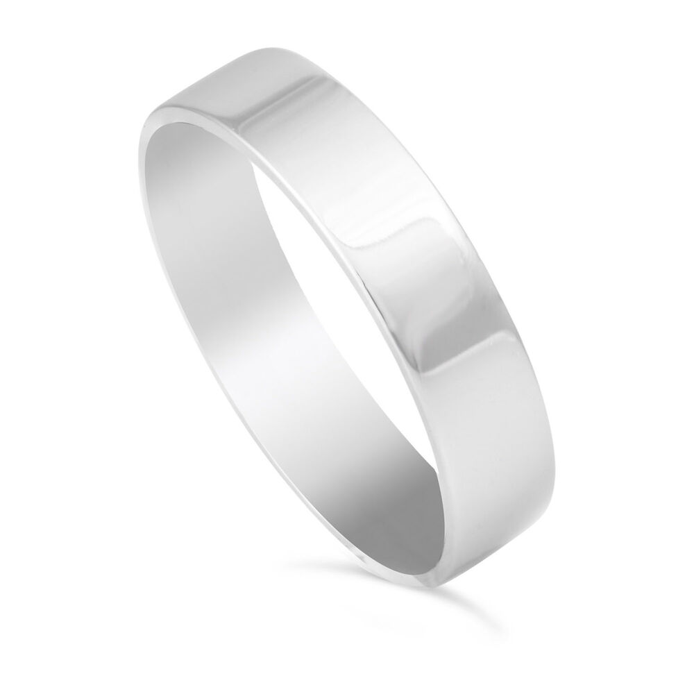 Men's platinum 5mm flat court wedding ring