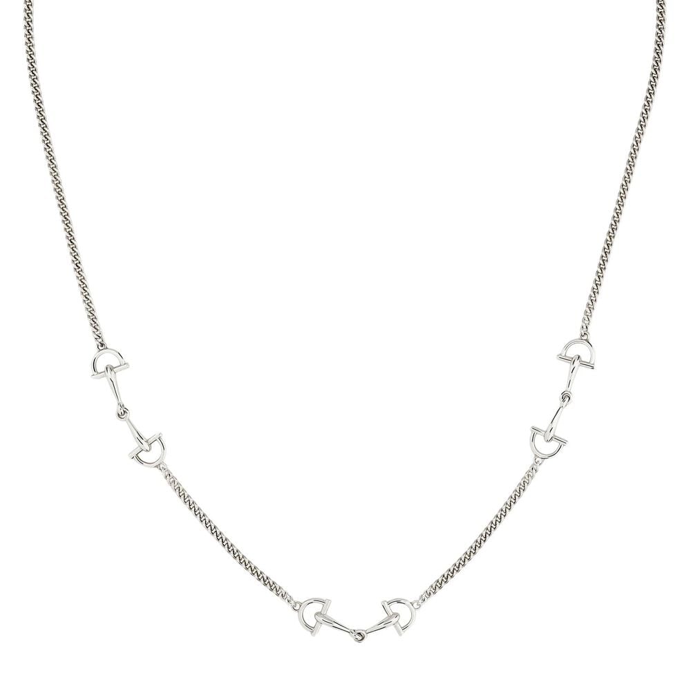 Gucci Staffa Sterling Silver Chain Necklace