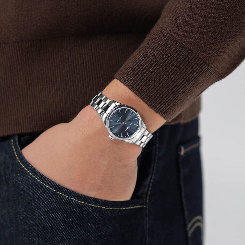 Hamilton Jazzmaster Quartz 32mm Blue Dial Steel Bracelet Watch image number 5