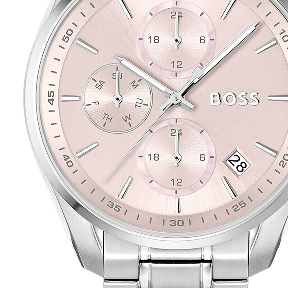 BOSS Grand Tour 38mm Pink Dial Stainless Steel Bracelet Watch image number 1