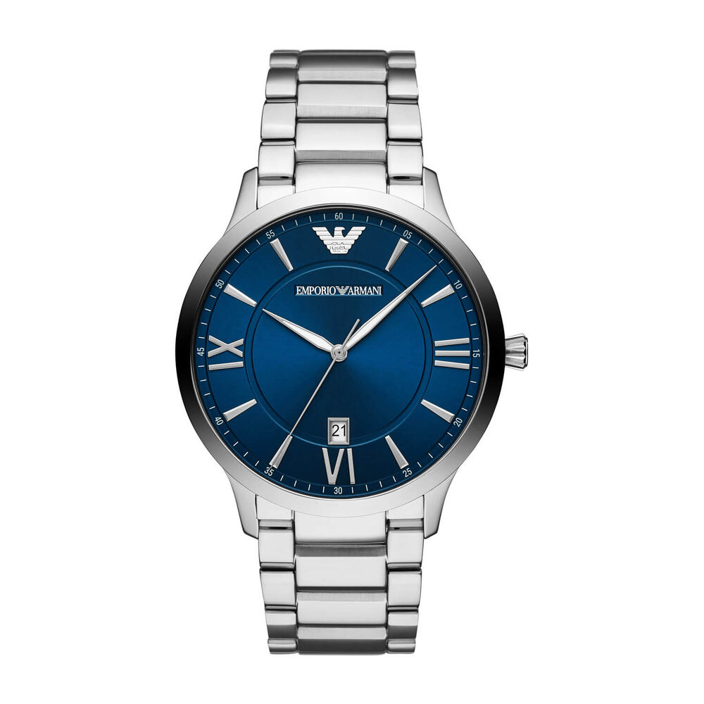 Emporio Armani Blue Dial & Stainless Steel 44mm Watch image number 0