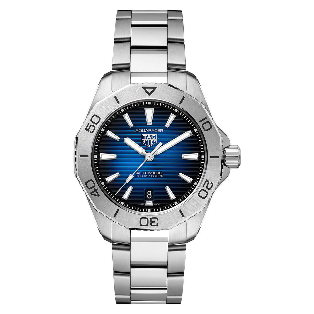 TAG Heuer Aquaracer Professional 200 Date 40mm Blue Smokey Dial Steel Bracelet Watch