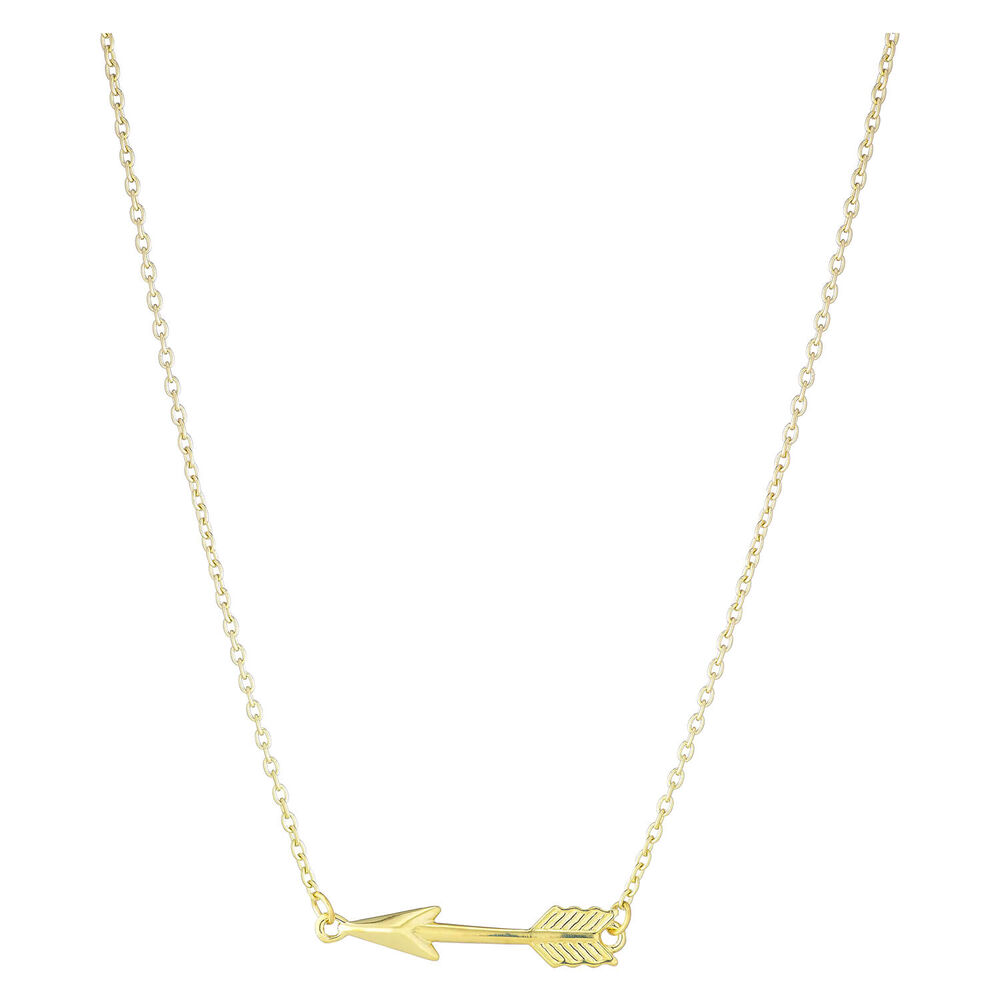Ladies 9ct Plain Arrow Chain Necklet image number 0
