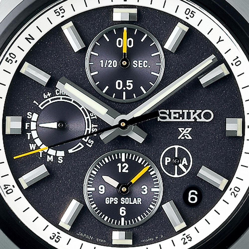 Seiko Prospex GPS Solar Chronograph Speedtimer 42mm Black Dial Stainless Steel Bracelet Watch