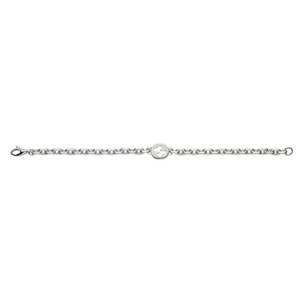 Gucci Interlocking Silver Chain Bracelet (Size M, 17cm) image number 2