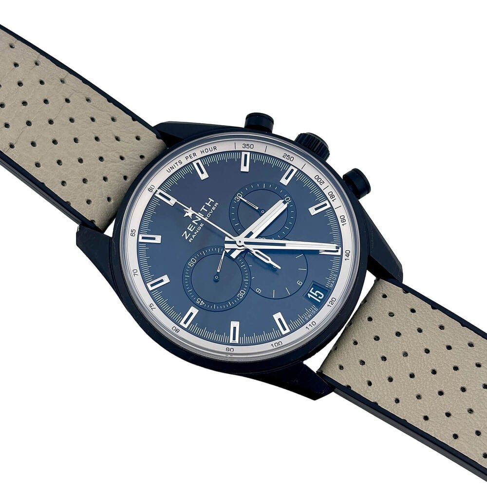 Pre-Owned Zenith El Primero Chronomaster Range Rover 42mm Black Dial Leather Strap Watch