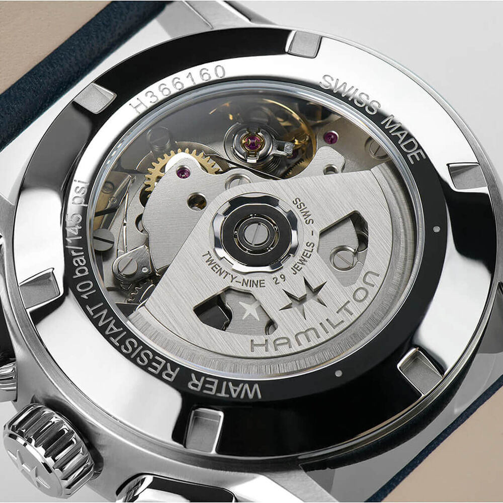 Hamilton Jazzmaster Performer Auto Chrono 42mm Blue Dial & Strap Watch image number 4